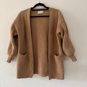 Wilfred Camel Open-Front Cardigan